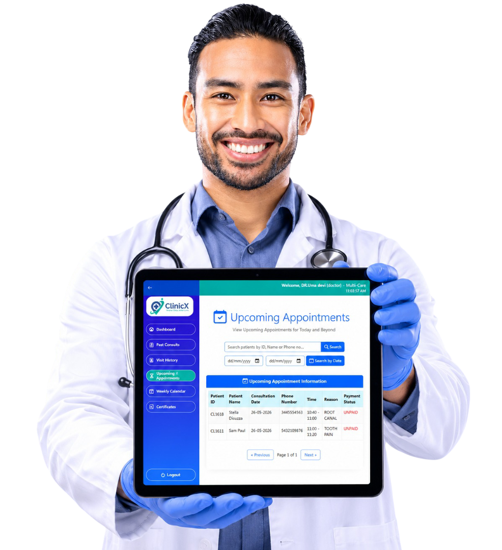 Doctor with tablet